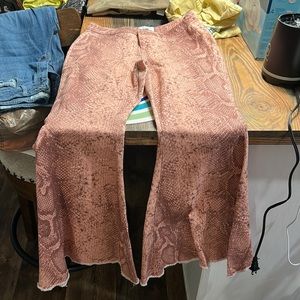 Pink flare legged jeans